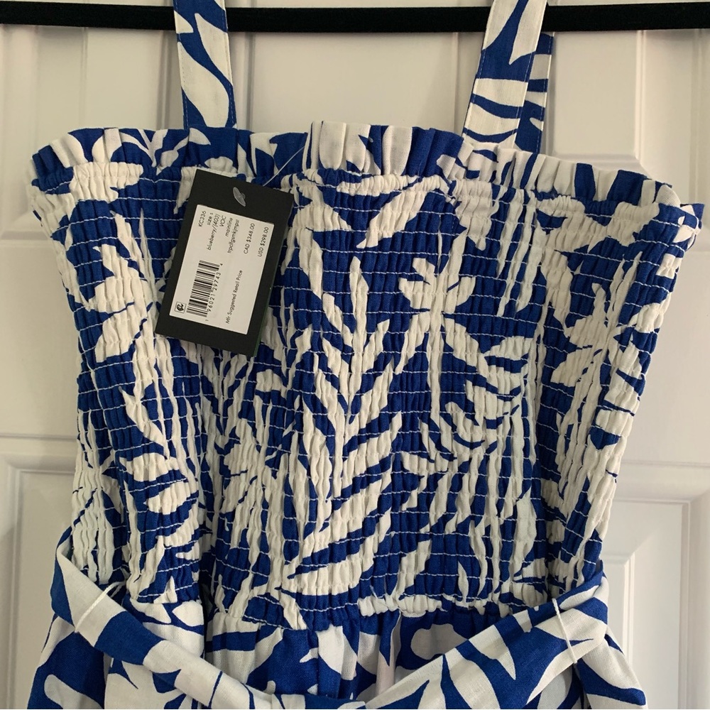 Tropical foliage smocked jumpsuits - Picture 6 of 6